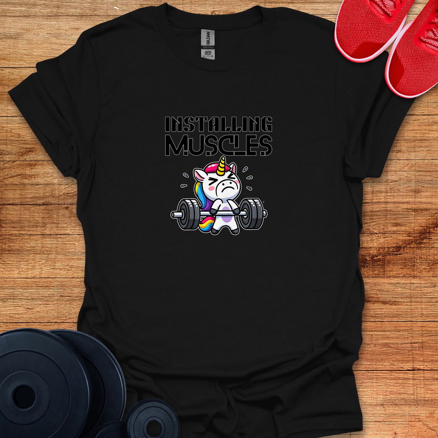 Installing Muscles Unicorn T-Shirt